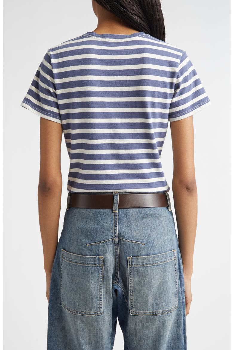 Lana Crewneck T-Shirt, Alternate, color, FRENCH BLUE/ OFF WHITE STRIPE