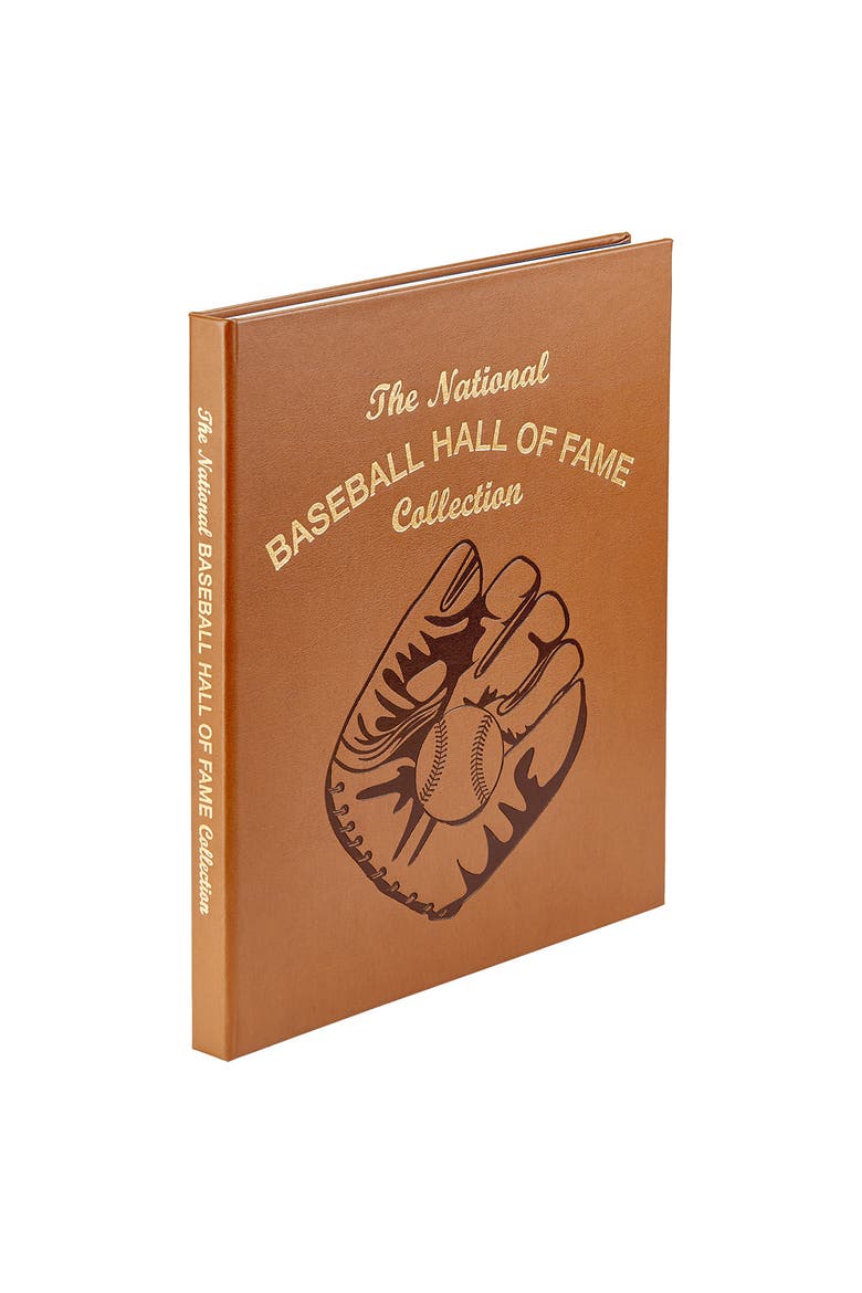 The National Baseball Hall Of Fame Collection Leather Coffee Table Book, Alternate, color, Beige