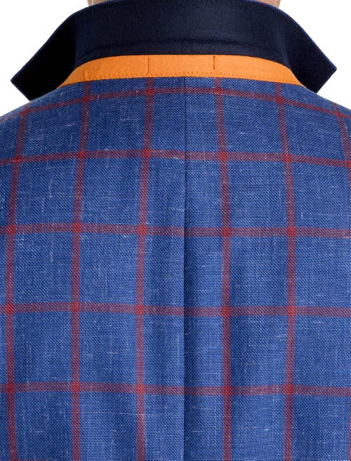 Tallia Big & Tall Windowpane Sport Coat In Blue