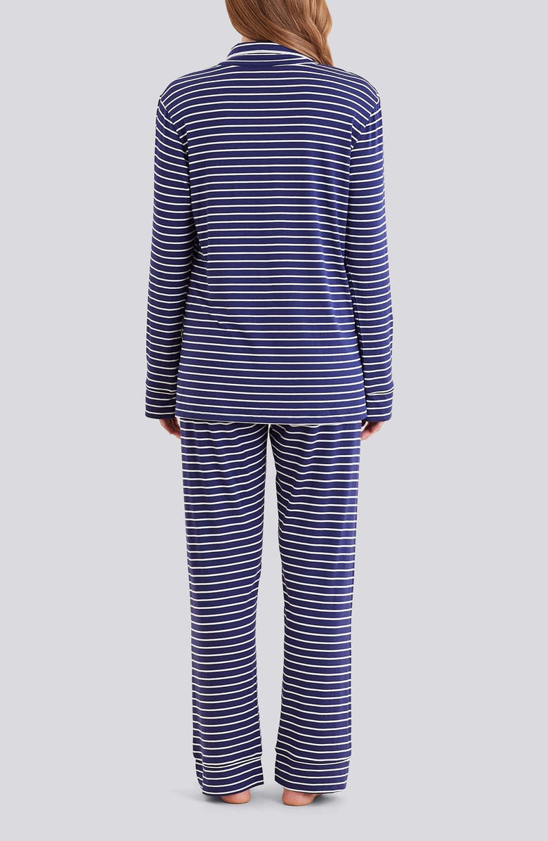 Papinelle Kate Pajamas, Alternate, color, Navy/ Cream Stripe