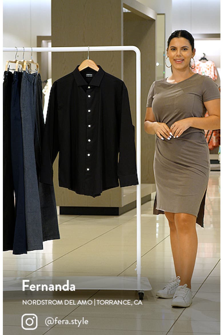 Tech-Smart Trim Fit Stretch Dress Shirt video