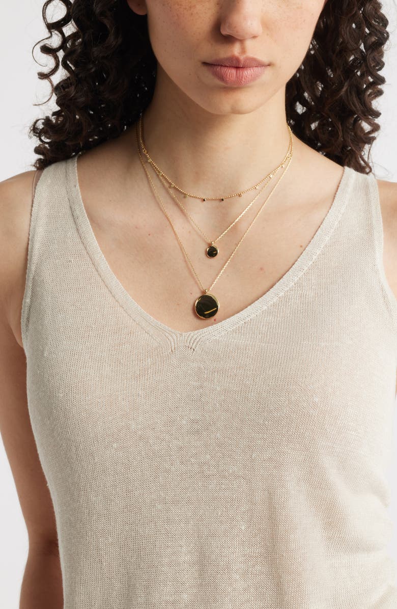 Set of 3 Disc Pendant Necklaces