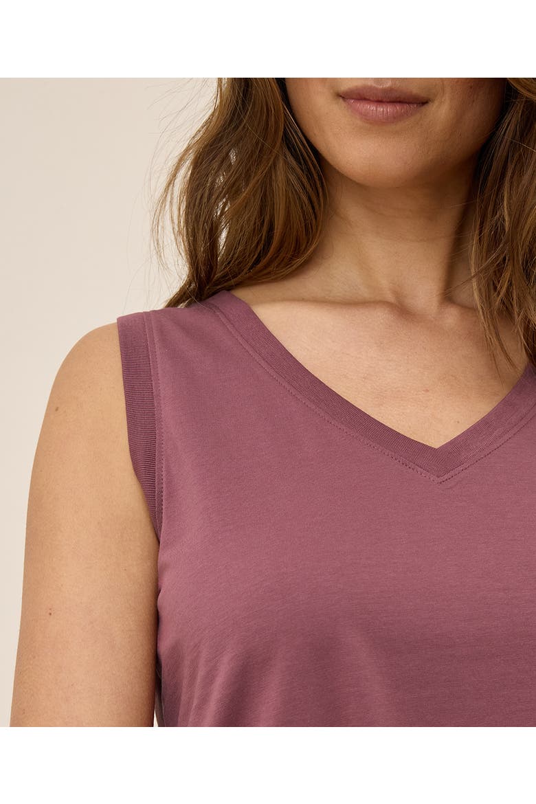 Organic Cotton Softspun V-Neck Tank, Alternate, color, Mauve