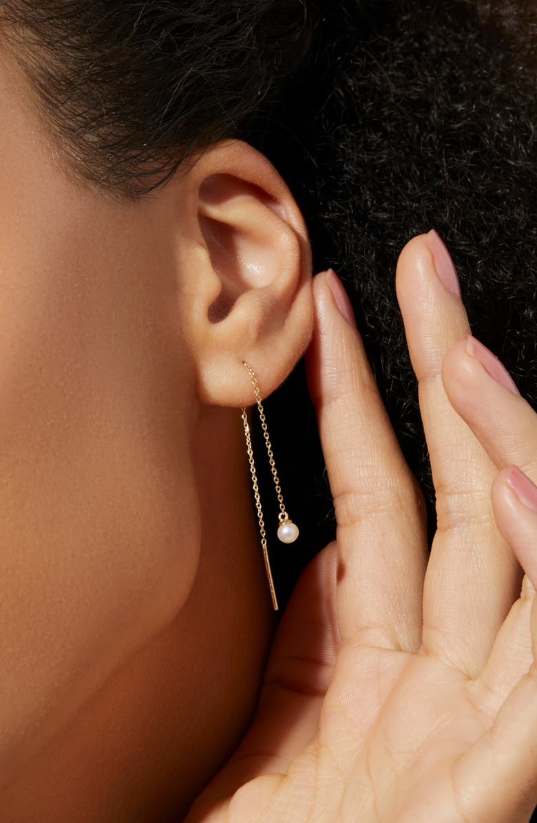 Ana Luisa Pearl Threader Earrings - Abrielle, Alternate, color,