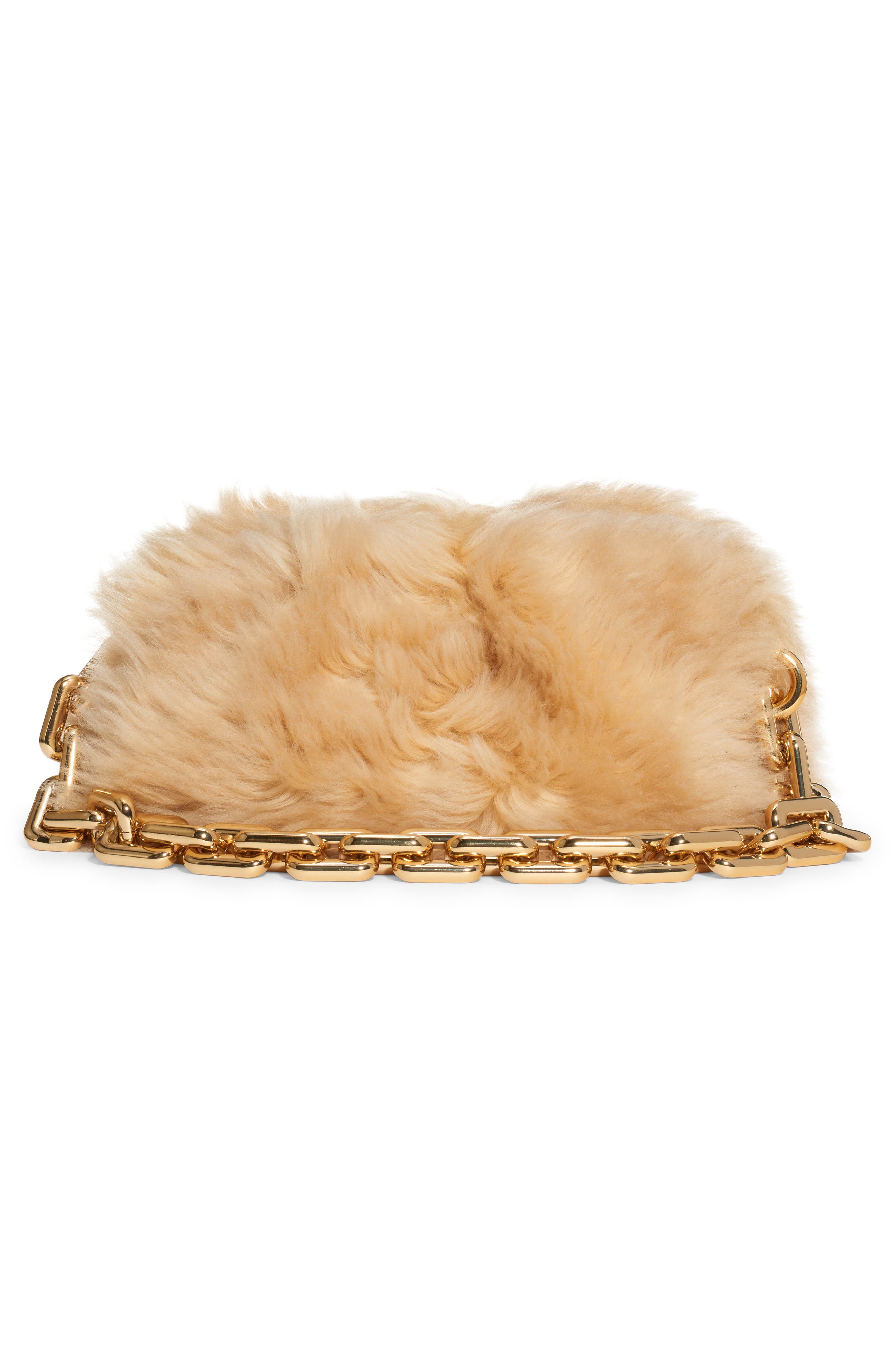Bottega Veneta The Chain Pouch Genuine Shearling Shoulder Bag, Alternate, color, 
