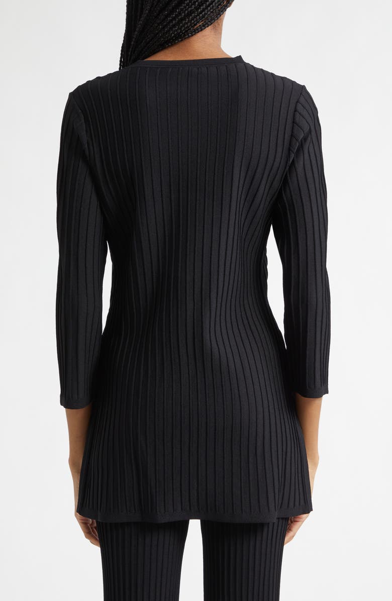 Max Mara Pure Aderire Rib Tunic Top, Alternate, color, Black