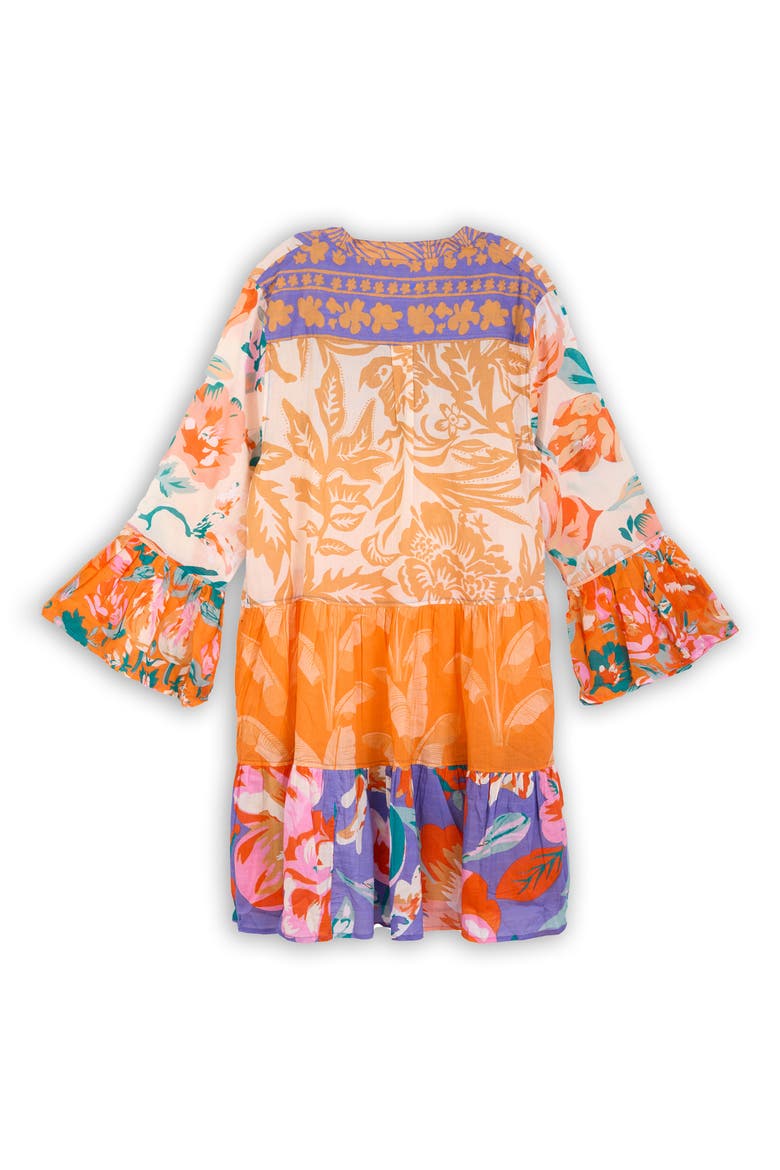 Patchwork Cotton Tunic, Alternate, color, ORANGE