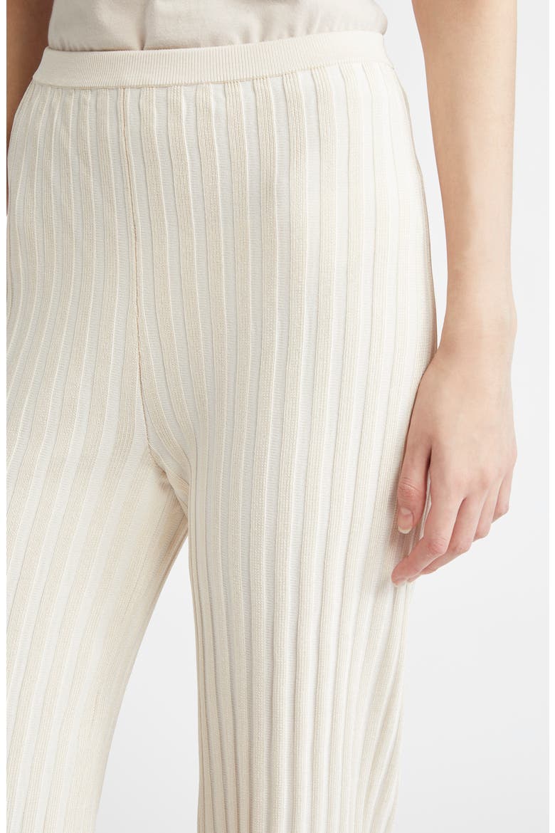 Margeux Rib Kick Flare Pants, Alternate, color, PEBBLE/ WHITE MULTI