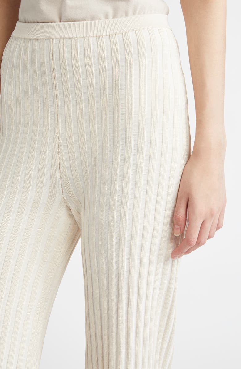 ZANKOV Margeux Rib Kick Flare Pants, Alternate, color, Pebble/ White Multi
