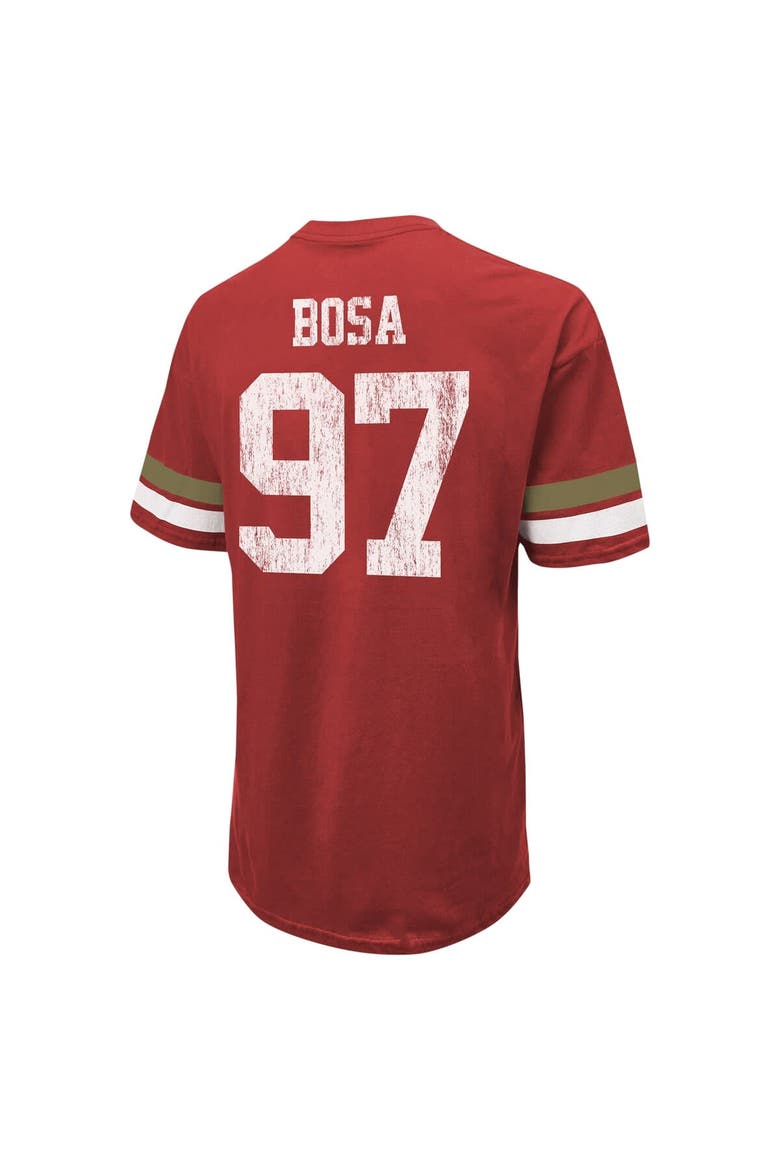 Men's Majestic Threads Nick Bosa Scarlet San Francisco 49ers Name & Number Oversize Fit T-Shirt, Alternate, color, Scarlet