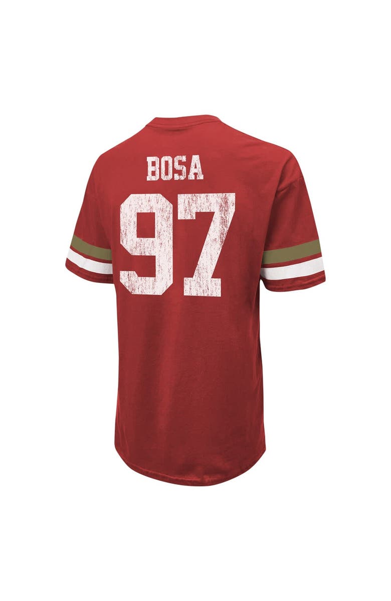 Majestic Threads Men's Majestic Threads Nick Bosa Scarlet San Francisco 49ers Name & Number Oversize Fit T-Shirt, Alternate, color, Scarlet