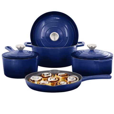 7 Piece Enameled Cast Iron Cookware Set