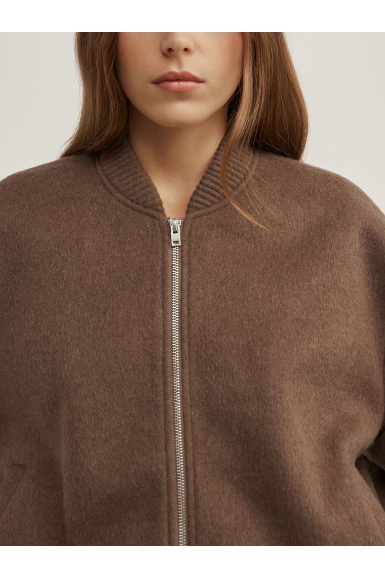 Felted Zip Bomber Jacket, Alternate, color, Mousse