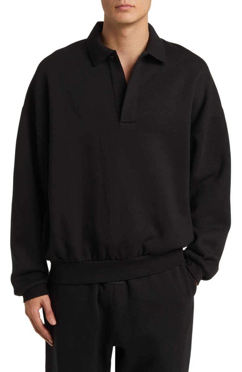 Fear of God Essentials Cotton Blend Polo Sweatshirt, Main, color, 