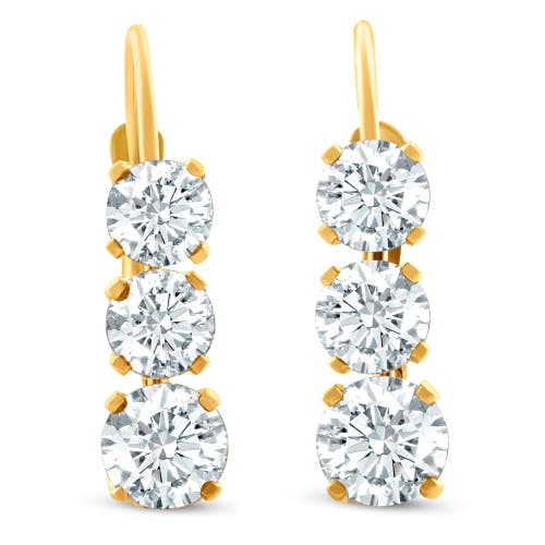 Bliss Diamond Earrings 14k Gold 1/2" Tall Lab In 14k Yellow Gold