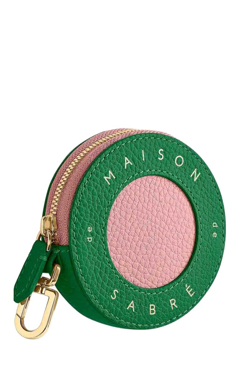 MAISON de SABRÉ Leather Coin Purse, Alternate, color, Emerald Lily