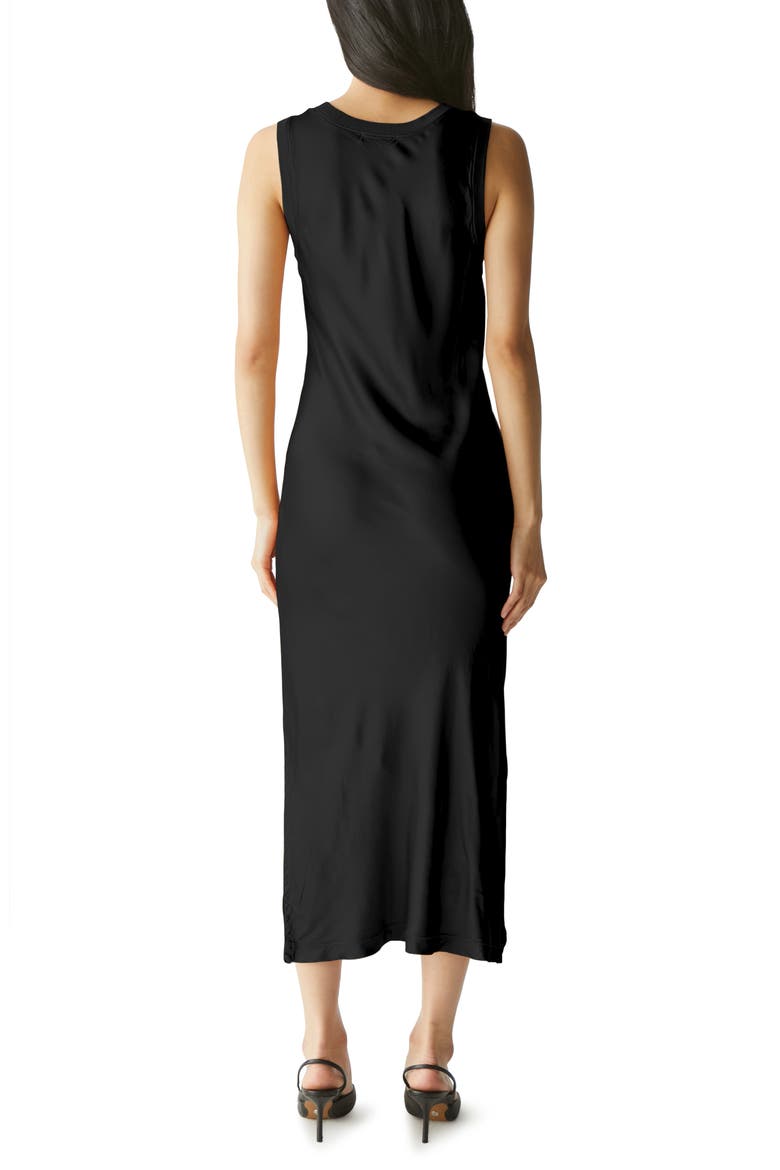 Randi Sleeveless V-Neck Midi Dress, Alternate, color, BLACK