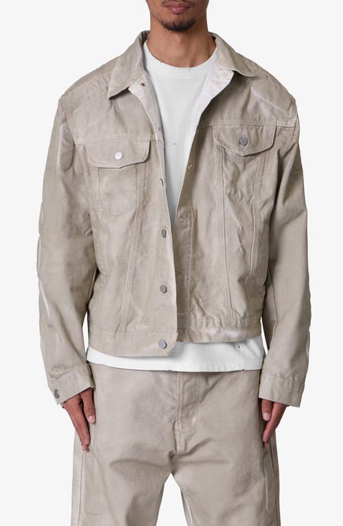 Mnml Moto Trucker Jacket In Off White