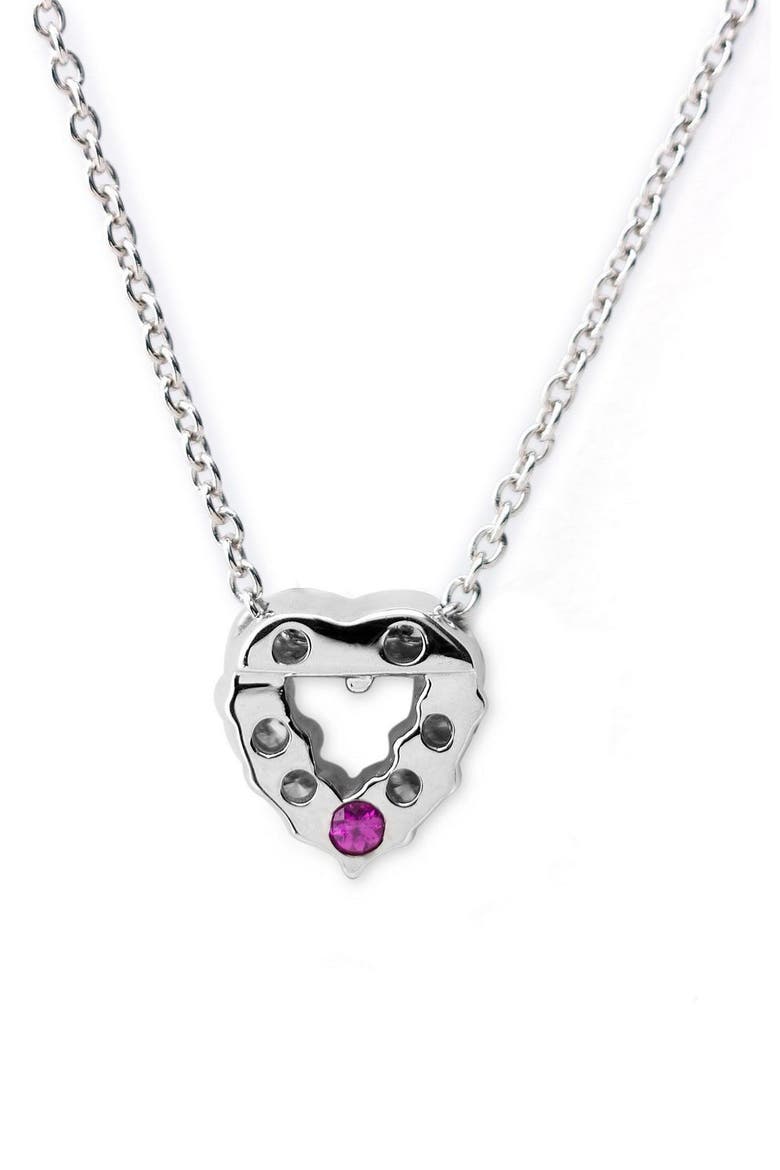 'Tiny Treasures' Diamond Heart Pendant Necklace, Alternate, color, WHITE