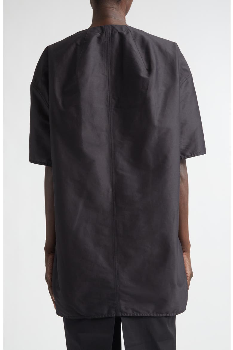 Island Oversize Cotton & Silk Sateen Top, Alternate, color, BLACK