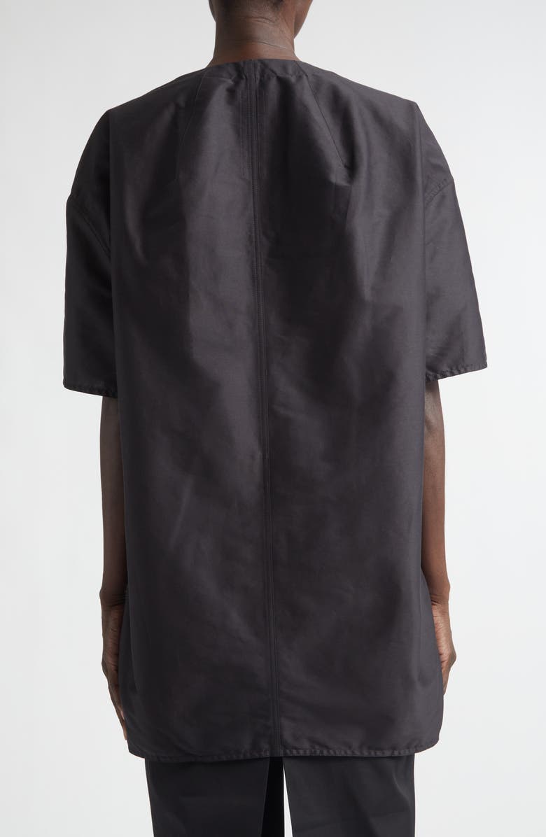Rick Owens Island Oversize Cotton & Silk Sateen Top, Alternate, color, Black