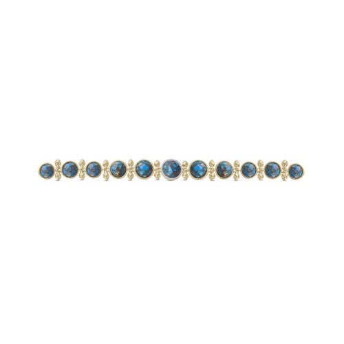 Luvmyjewelry Summer Nights Yellow Gold Plated Silver Turquoise Gemstone Diamond Women Bracelet In 14kt Gold Vermeil On Sterling