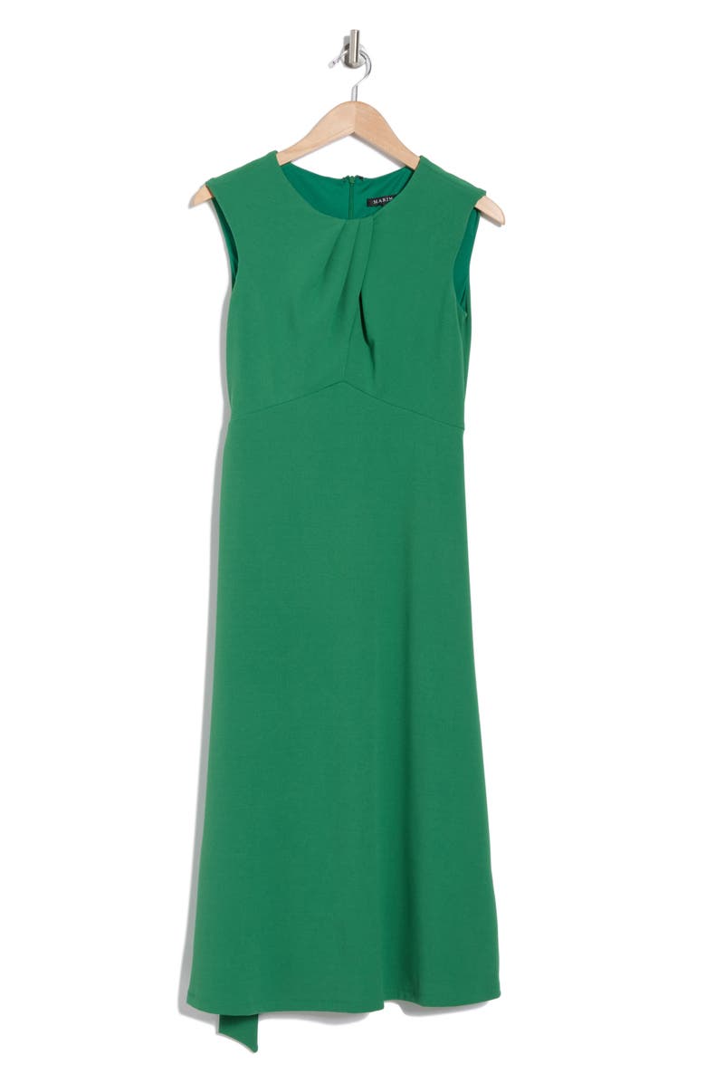 Marina Scuba Knit Fit & Flare Midi Dress, Alternate, color, Kelly Green