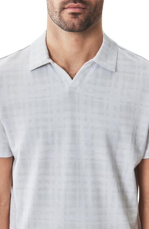 Robert Barakett Collins Stripe Johnny Collar Polo In Gray