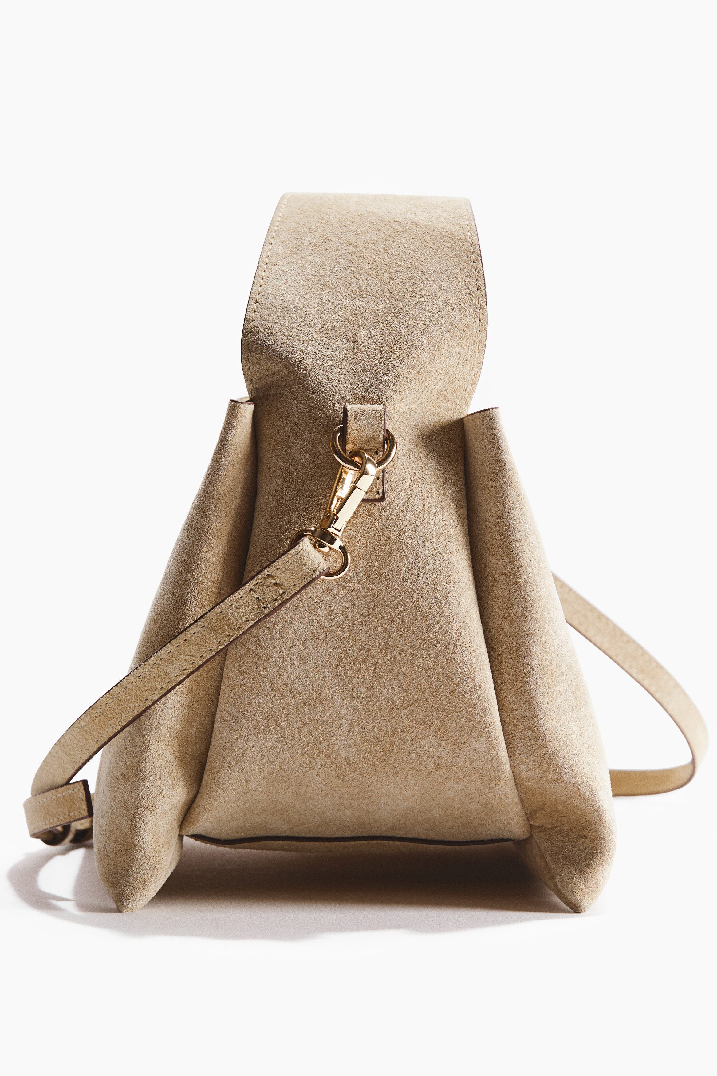 H&M Suede Crossbody Bag, Alternate, color, Light Beige