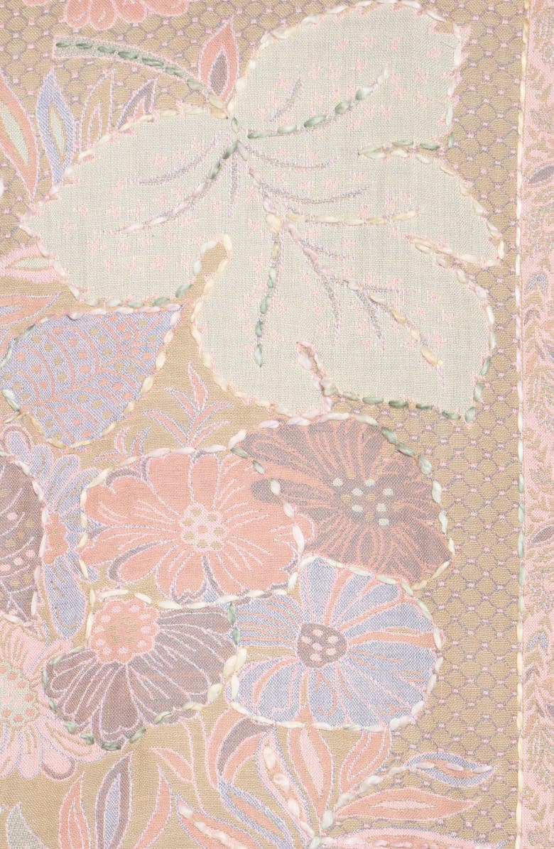 BCBG Floral Jacquard Embroidered Scarf, Alternate, color, Lilac