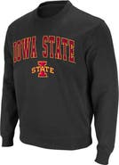 COLOSSEUM Men's Colosseum Charcoal Iowa State Cyclones Arch & Logo Crew Neck Sweatshirt