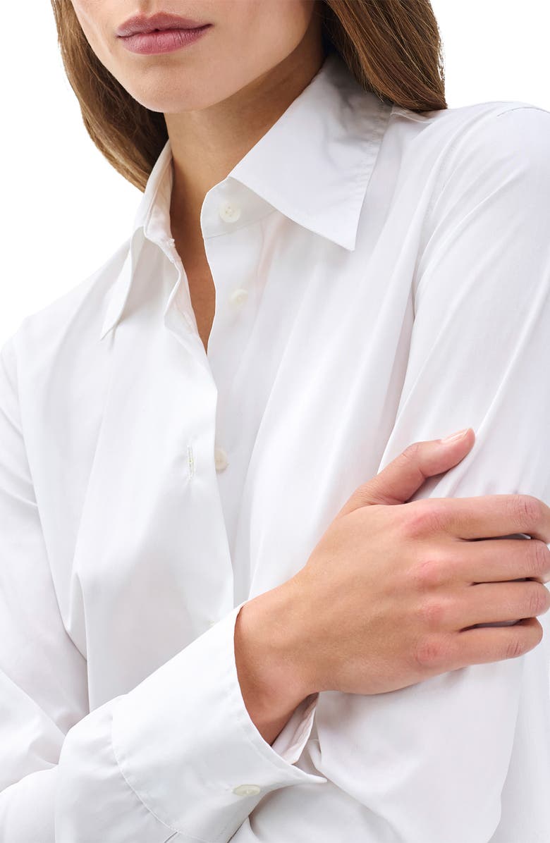 rag & bone Dayton Cotton Poplin Button-Up Shirt, Alternate, color, White