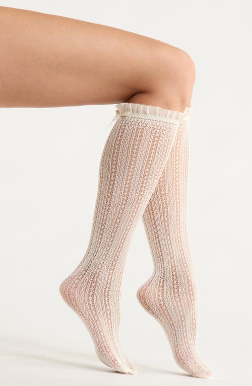 Casa Clara Lacey Knee High Socks In White