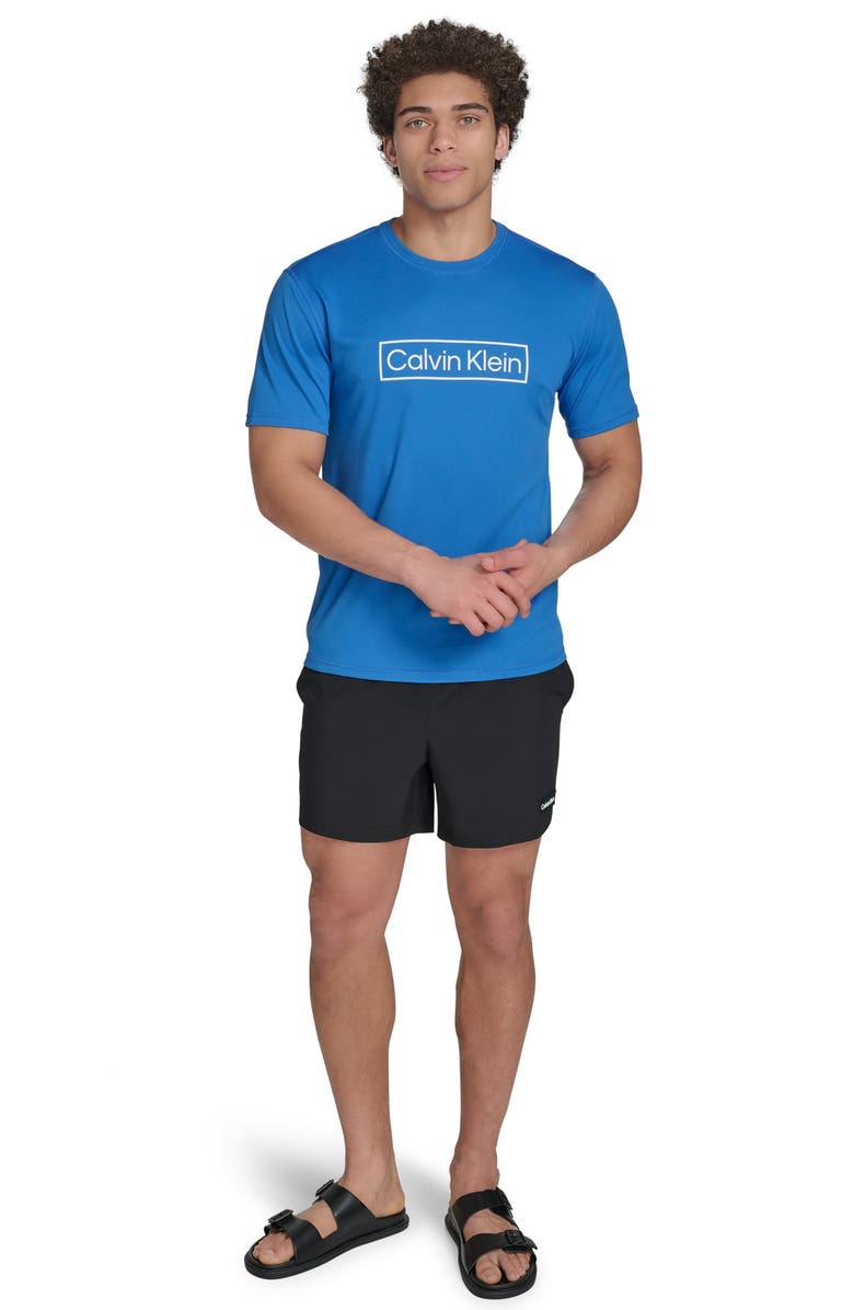 Calvin Klein Block Logo UPF 40+ Rashguard, Alternate, color, Blue