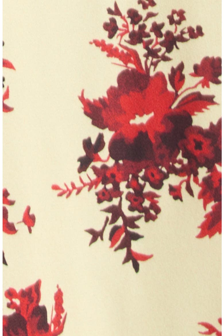 Floral Print Fluid Satin Midi Skirt, Alternate, color, RUBY YELLOW