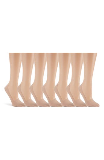 Laundry By Shelli Segal 7-pack Solid Laser-cut Liner Socks