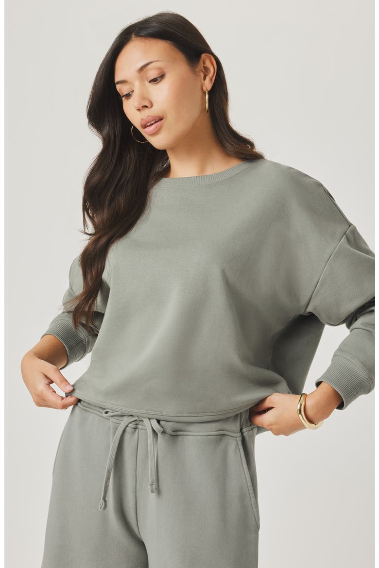 Greta Terry Sweatshirt, Alternate, color, EUCALYPTUS GREEN