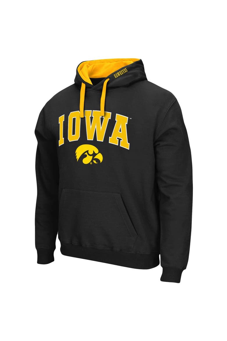 Men's Colosseum Black Iowa Hawkeyes Big & Tall Arch & Logo 2.0 Pullover Hoodie, Alternate, color, Black