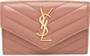 Saint Laurent Small Matelassé Leather Envelope Wallet