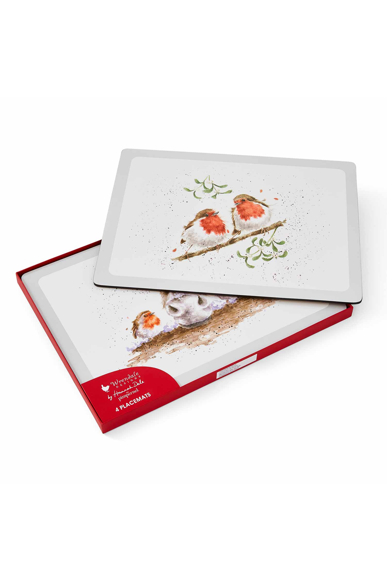 Wrendale Christmas Set Of 4 Cork Back Placemats, Alternate, color, Multi