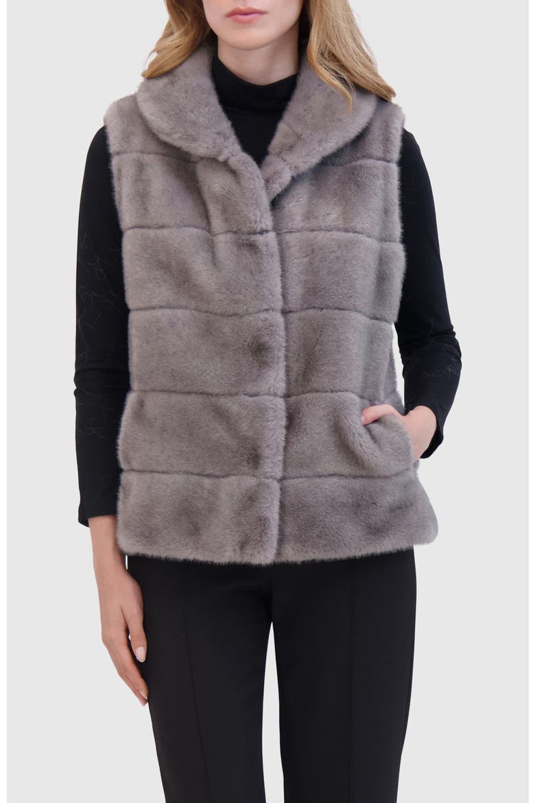 Fur-Free Mink Faux Fur Vest, Main, color, DARK GRAY