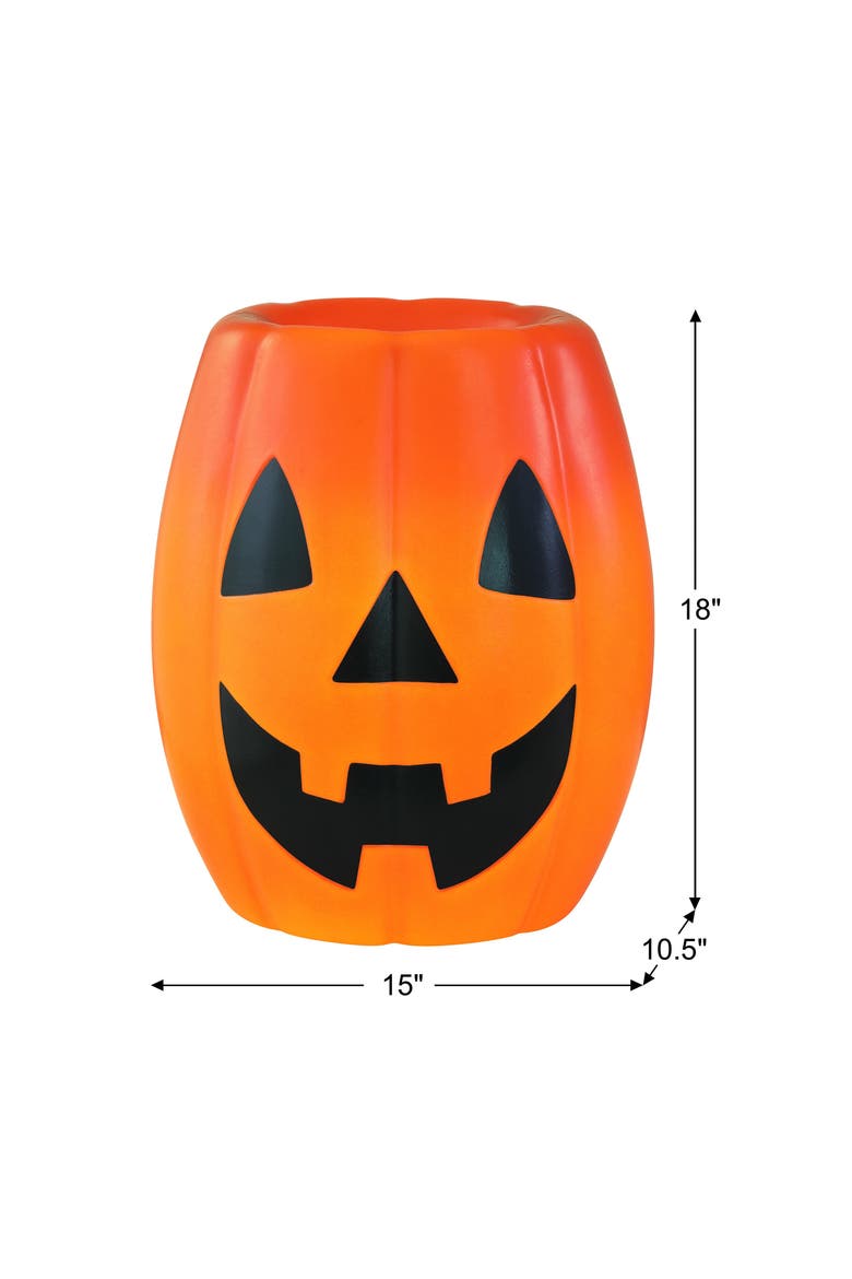 18 in. Jack-O-Lantern Blow Mold Candy Bowl, Alternate, color, Multicolor