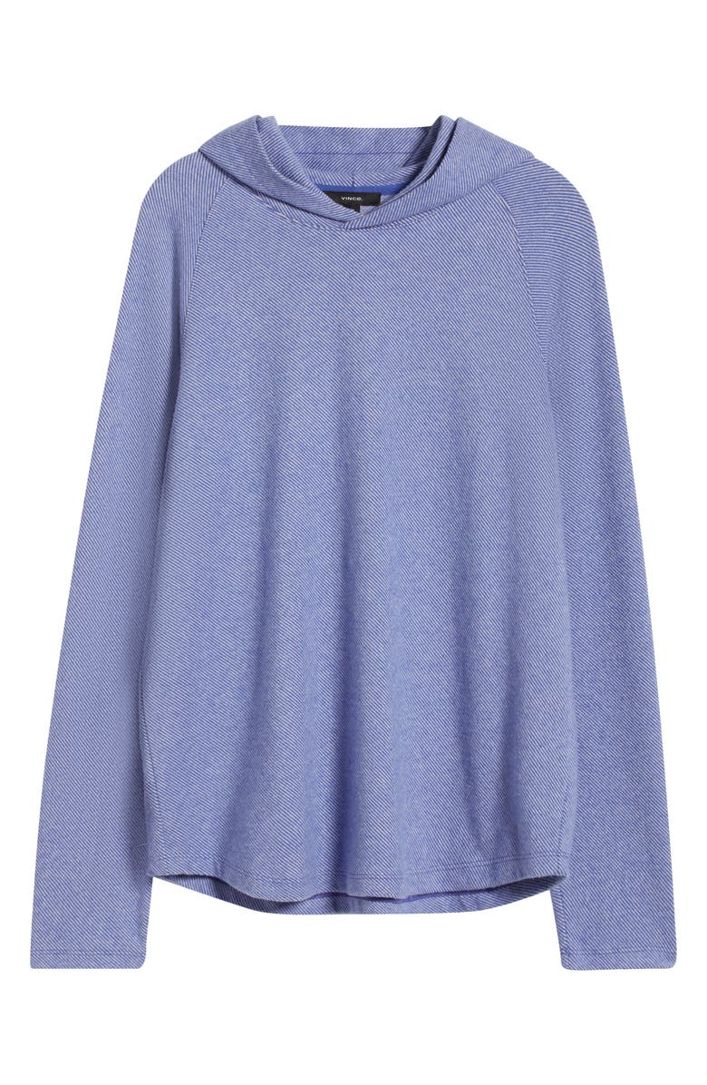 Vince Broken Twill Hoodie, Alternate, color, Parlor Blue/ Off White