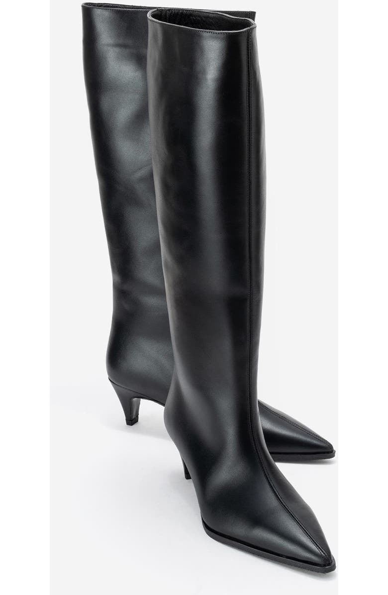 Forever & Always Shoes Siora Leather Knee High Boot, Alternate, color, Black Leather