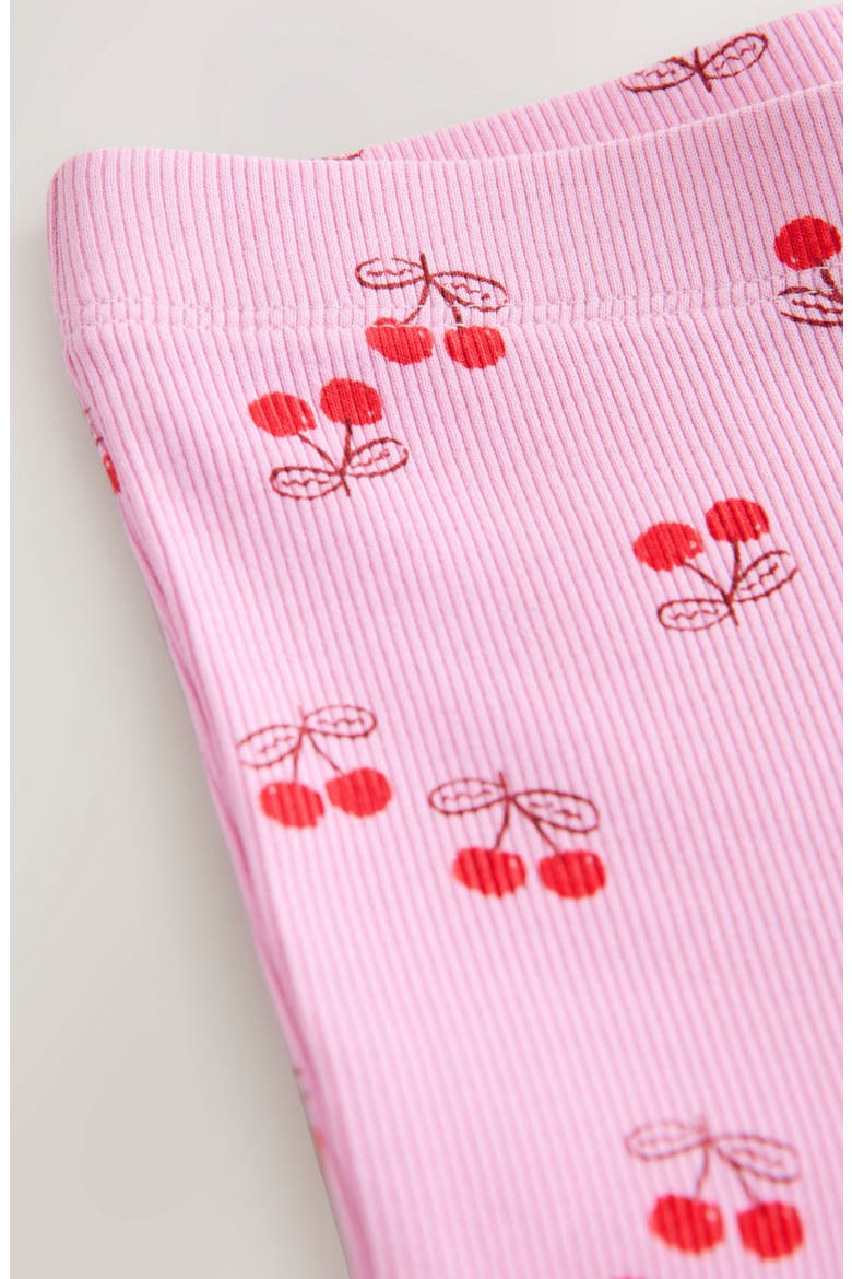 Kids' Cherry Print Rib Flare Leggings, Alternate, color, PINK/ RED