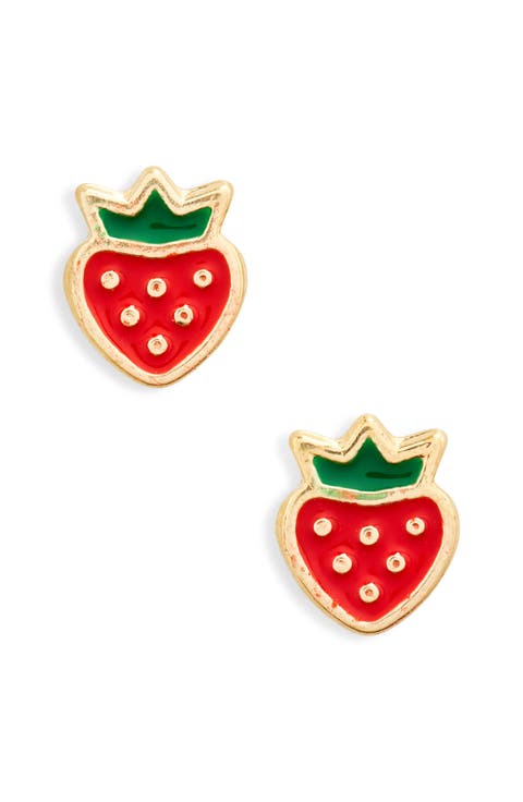 Kids' 14K Gold Strawberry Stud Earrings (Nordstrom Exclusive)
