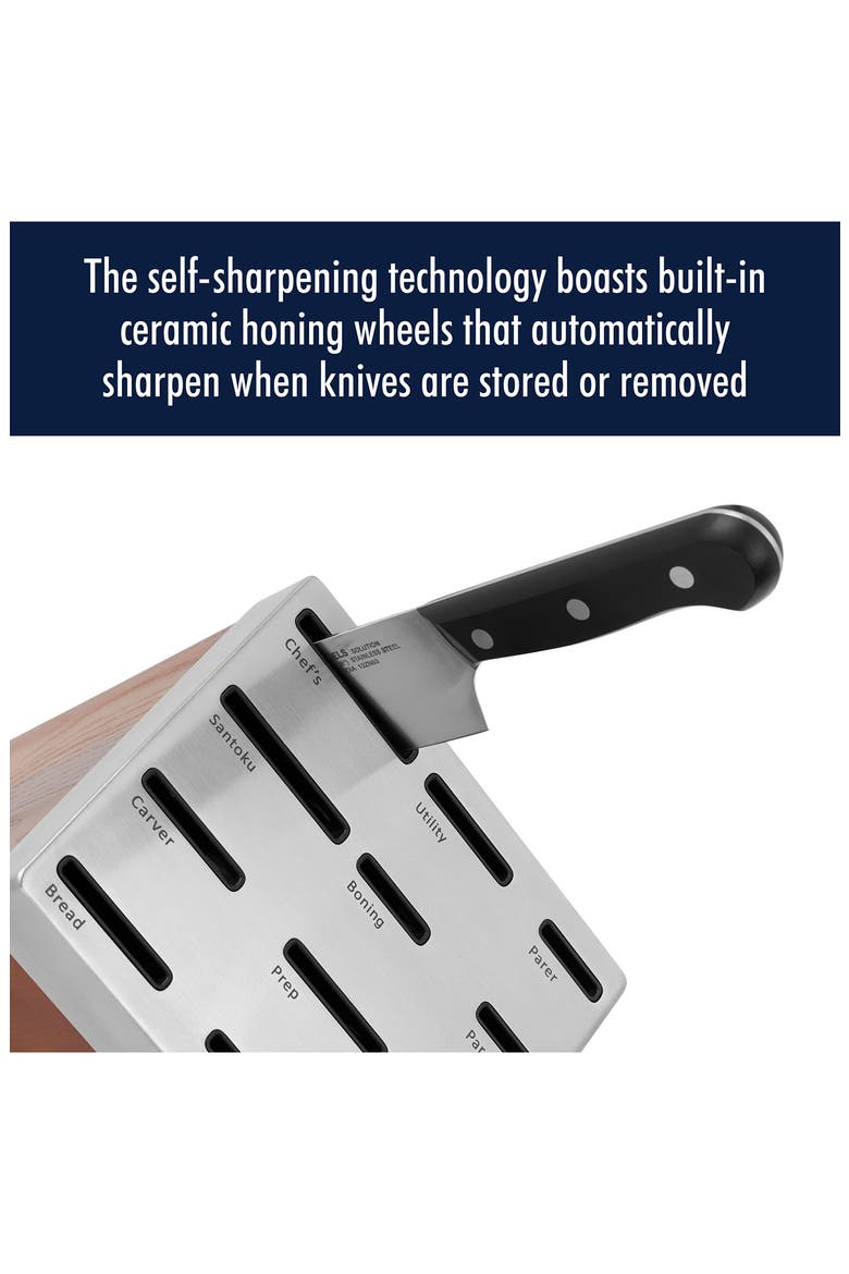 Solution 20-Piece Self Sharpening Knife Block Set, Alternate, color, BLACK