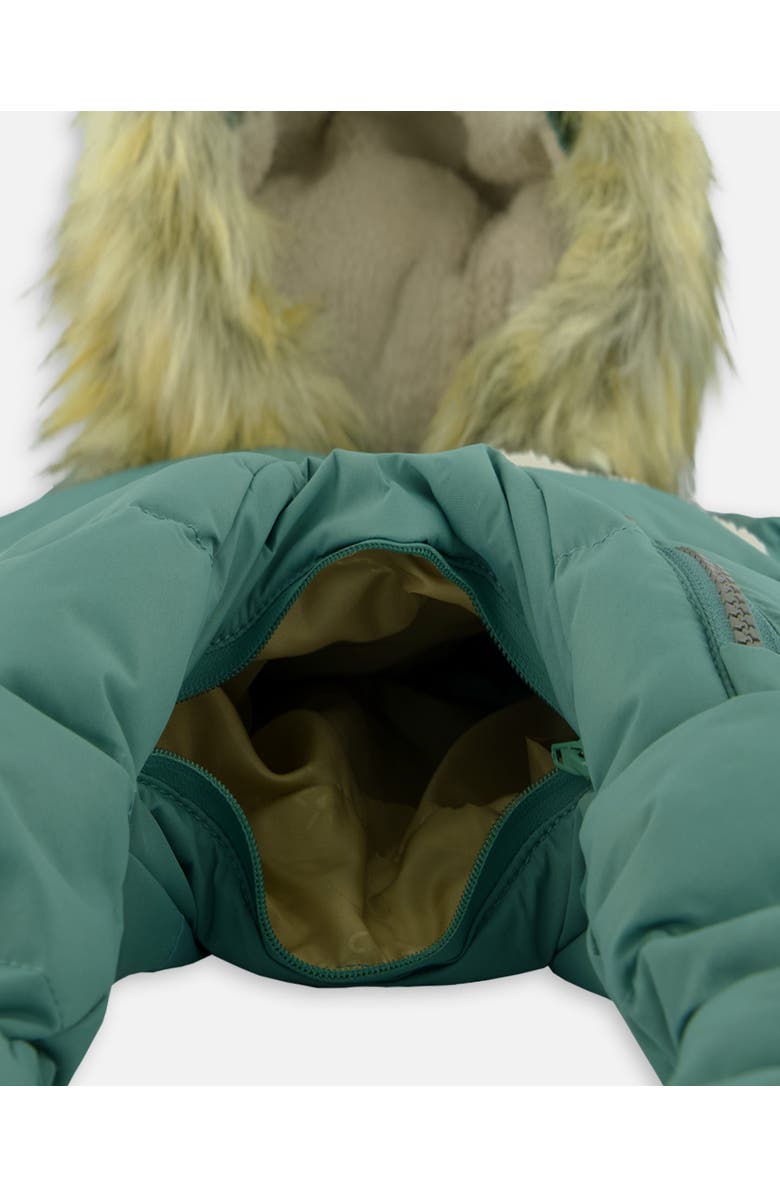 Deux par Deux Baby Boy's One Piece Baby Hooded Snowsuit Silver Pine Designed For Car Seat, Alternate, color, 