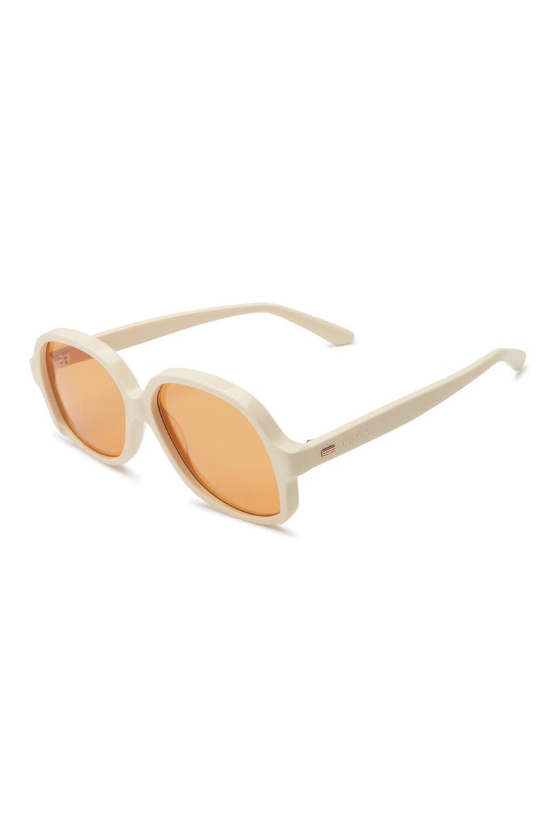 50mm Polarized Round Sunglasses, Alternate, color, IVORY IVORY ORANGE