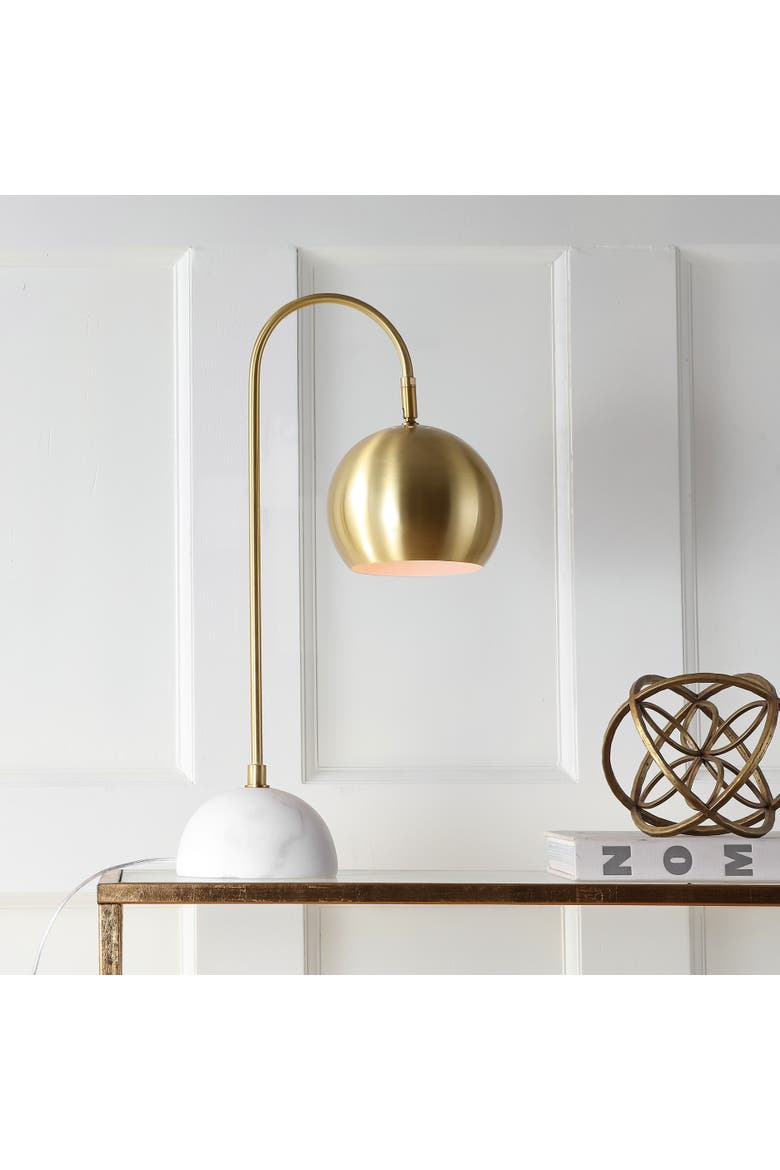 Stephen Metal/Marble LED Table Lamp, Alternate, color, Brass Gold/White